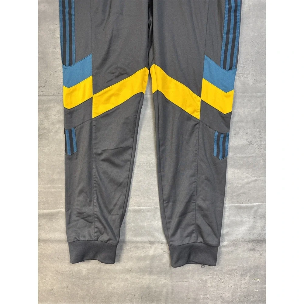 grey Adidas Aloxe track pants Blue & Yellow Color Black Signature 3 Stripes M